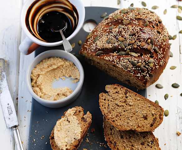 Grain Bread with Cashew Butter