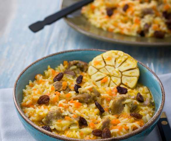 Arroz con cordero y verduras (Plov)