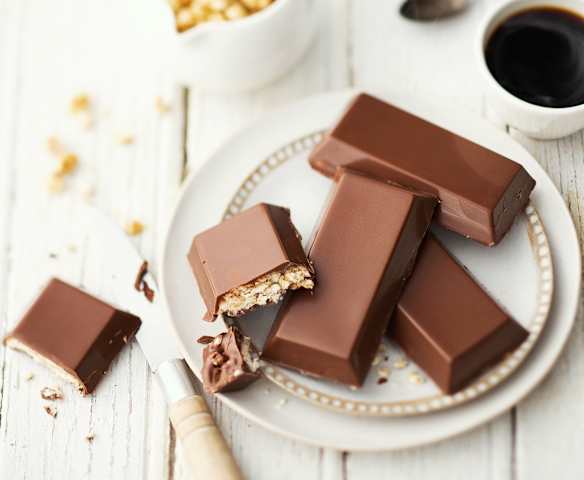 Tablette de chocolat au blé soufflé