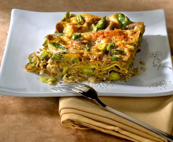 Lasagne mit Spargeln und Pilzen