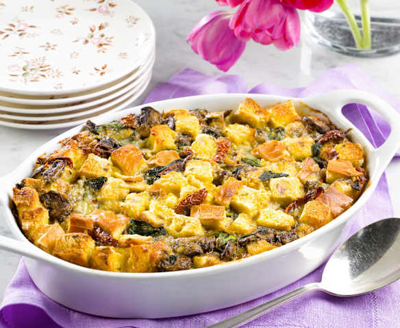 Mushroom and Spinach Strata