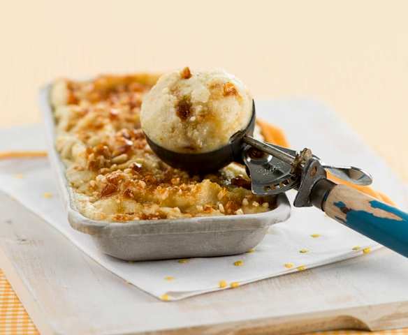 Gelado de pera com praliné