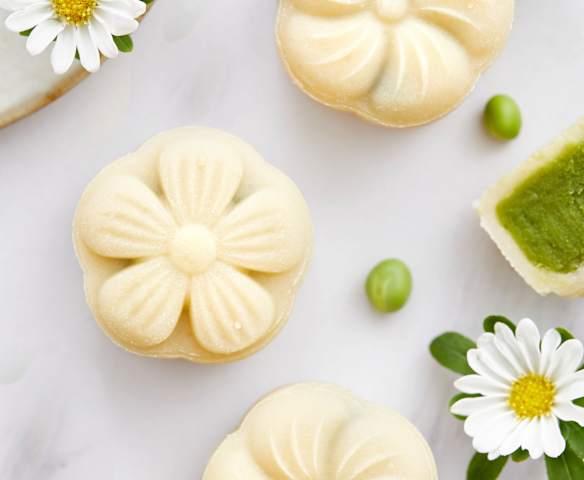 豌豆牛奶桃山皮月饼
