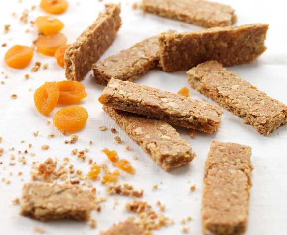 Barras de cereais com alperce