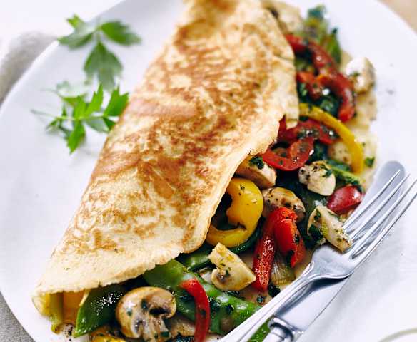 Pfannkuchen mit gemischtem Gemüse