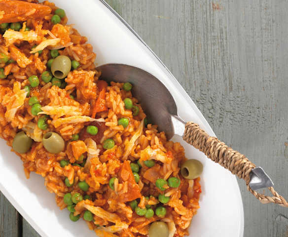 Riso con merluzzo e pomodori