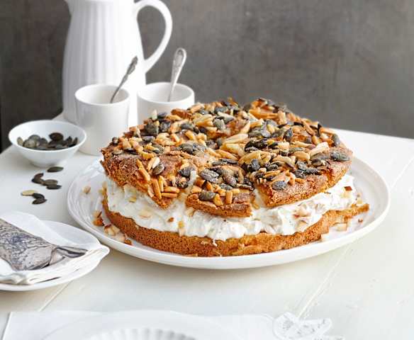 Apfeltorte mit Florentiner-Deckel