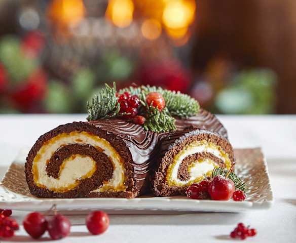Tronchetto di Natale al cioccolato e arancia