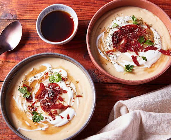 Cream of Parsnips with Maple Syrup and Prosciutto Cream of Parsnips with Maple Syrup and Prosciutto