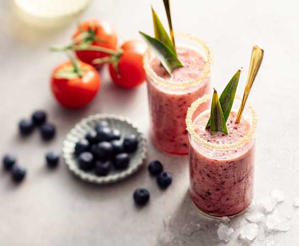 Smoothie tomate-myrtille (virgin bloody mary)