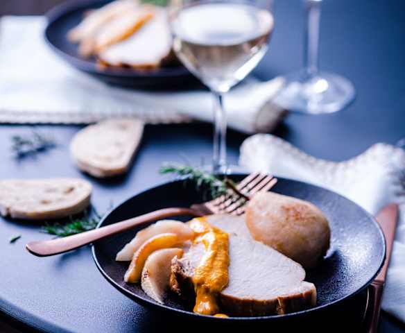 Rôti de porc aux poires