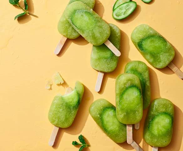 Gin and cucumber icy poles