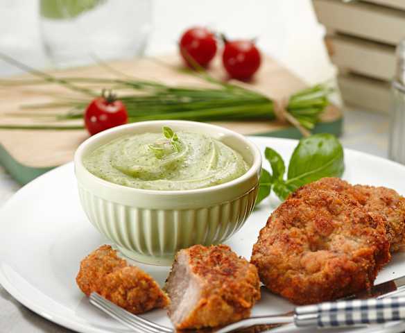 Holandský řízek s bramborovo-brokolicovým pyré