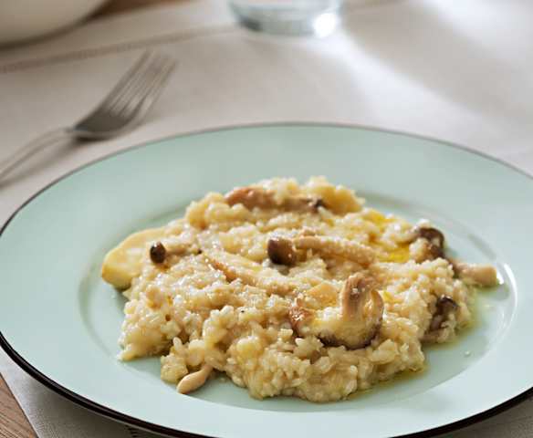 Risotto con setas a la cerveza