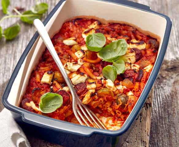 Chorizo-Feta-Rosenkohl-Auflauf