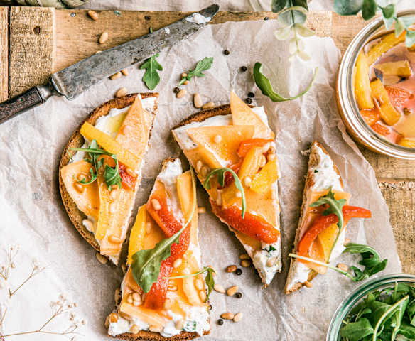 Bruschetta melon-poivron