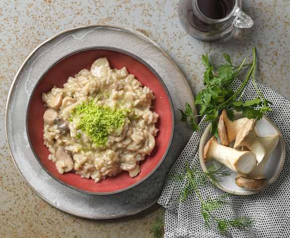 Rotwein-Pilz-Risotto