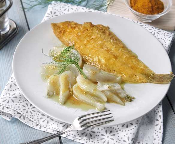 Sogliole e finocchi con curry al Varoma