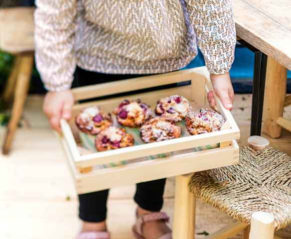 Muffins banane-framboise-coco