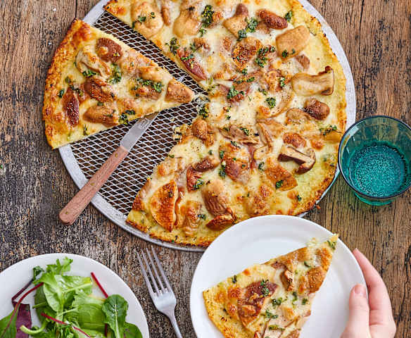 Pizza au chou-fleur et cèpes