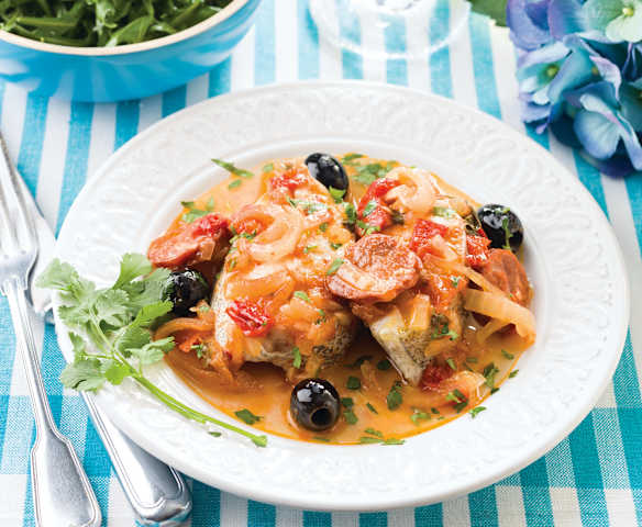 Garoupa com sabor mediterrânico