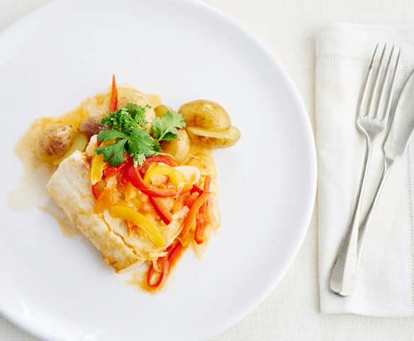 Filete de garoupa à Portuguesa