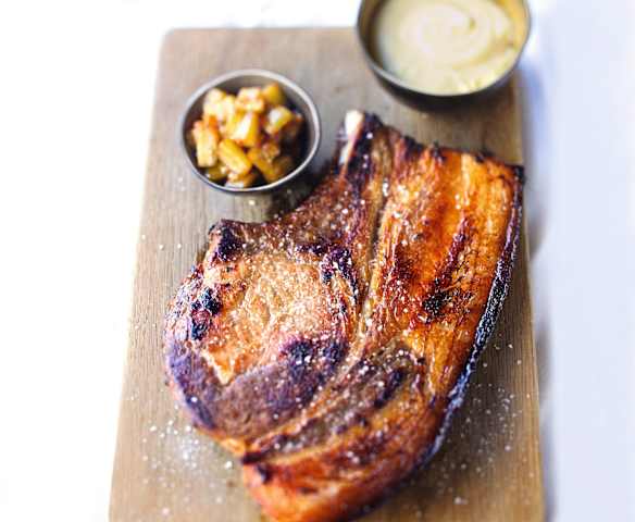 Côtes de porc fermier et aubergines Côtes de porc fermier et aubergines