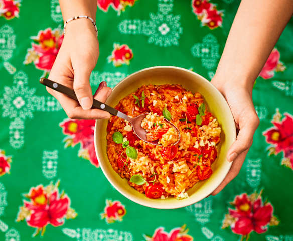 Schneller One-Pot-Tomaten-Reis Schneller One-Pot-Tomaten-Reis