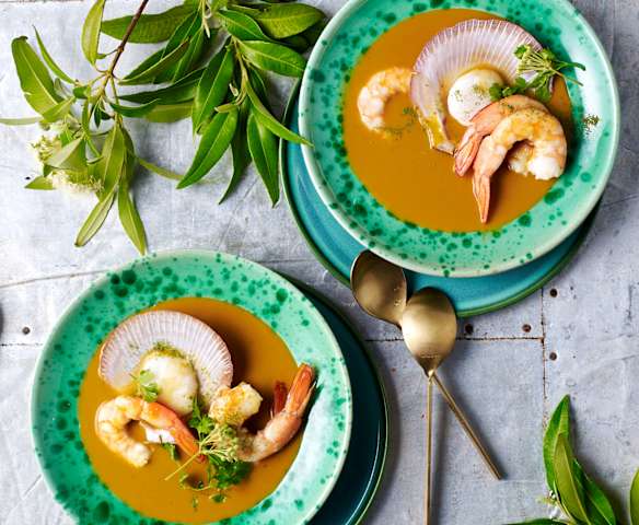 Prawn bisque with lemon myrtle (TM6, Andrew Fielke)