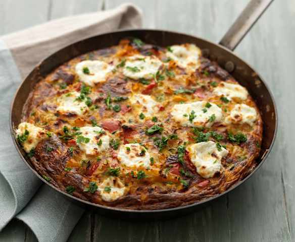 Frittata med søde kartofler og courgetter Frittata med søde kartofler og courgetter