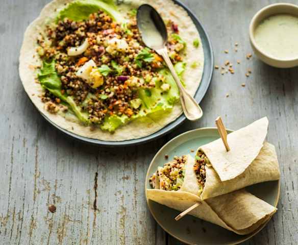 Wraps de quinoa et sauce coriandre Wraps de quinoa et sauce coriandre