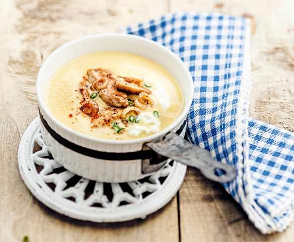 Soupe crémeuse de maïs à la dinde