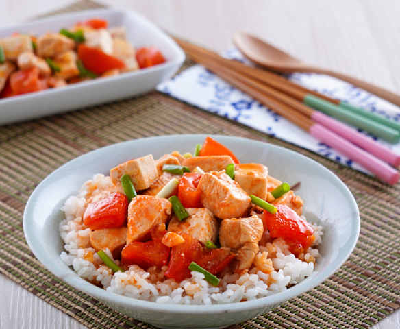 蕃茄豆腐雞肉蓋飯