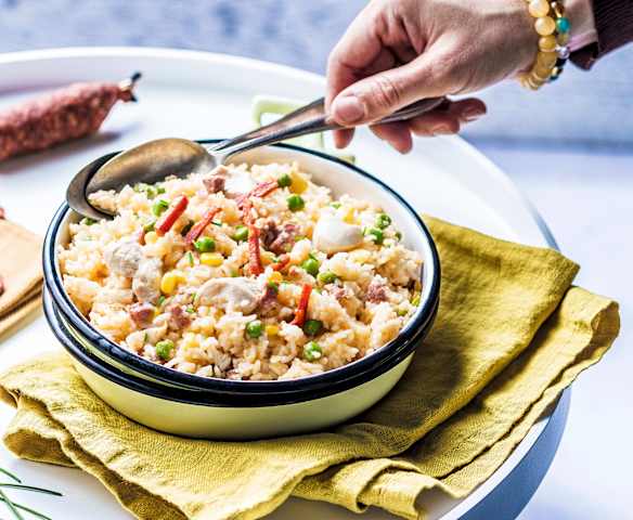 Riz au poulet et chorizo Riz au poulet et chorizo