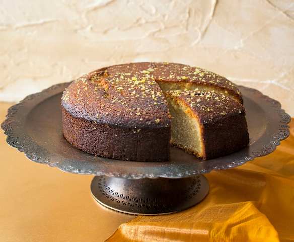 Cardamom and lime syrup cake