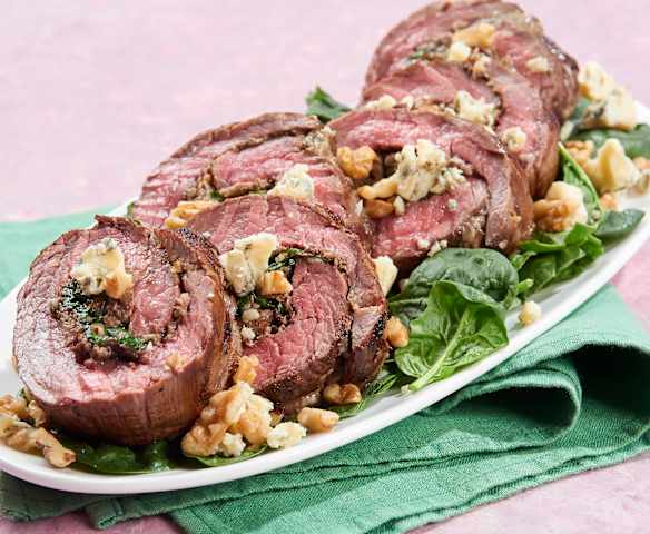 Mushroom and Blue Cheese Stuffed Flank Steak