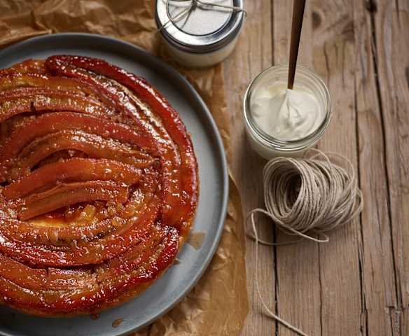 Tarte de banana com crème fraîche
