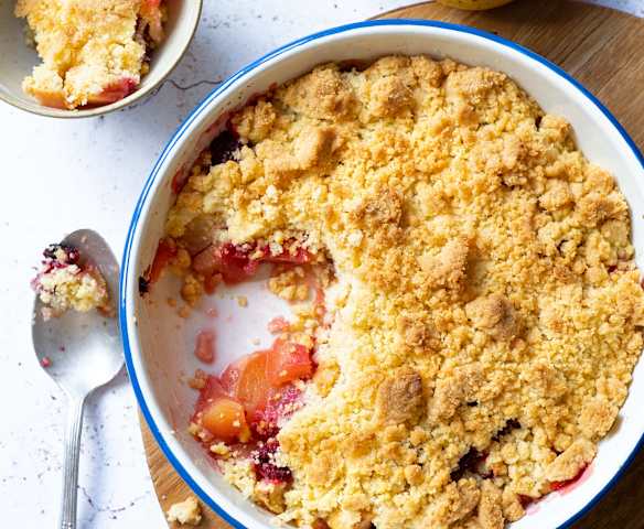 Crumble pommes-framboises