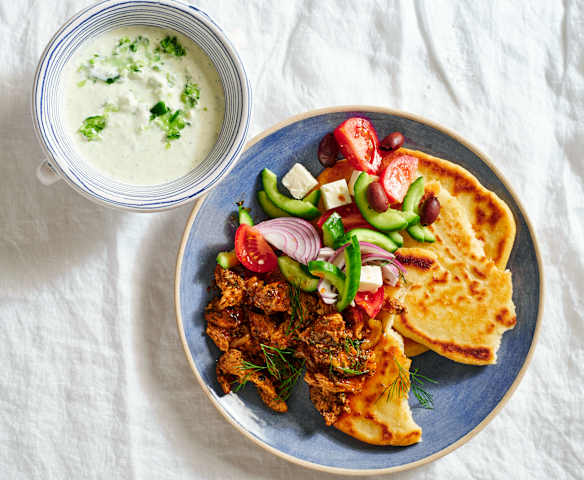 Chicken gyros with tzatziki