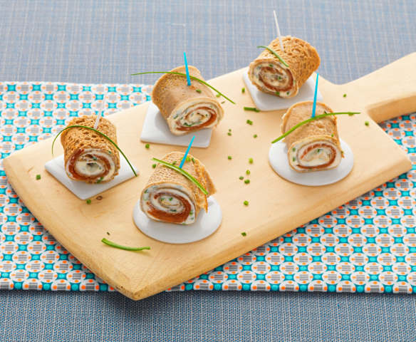 Rolled Salmon Pancakes