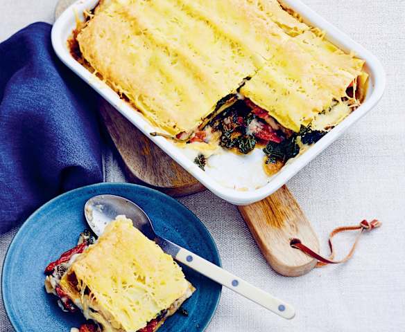 Lasagne aux aubergines et aux épinards