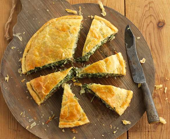 Tarte de bacalhau e rosti de batata