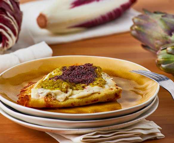 Crêpes al radicchio e carciofi Crêpes al radicchio e carciofi