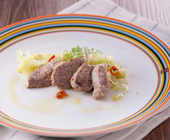 香蒜辣椒豬肉與皺葉甘藍