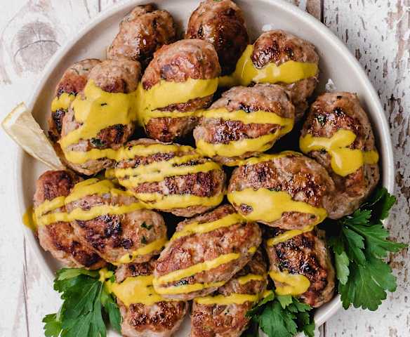 Kofty z indyka z sosem tahini
