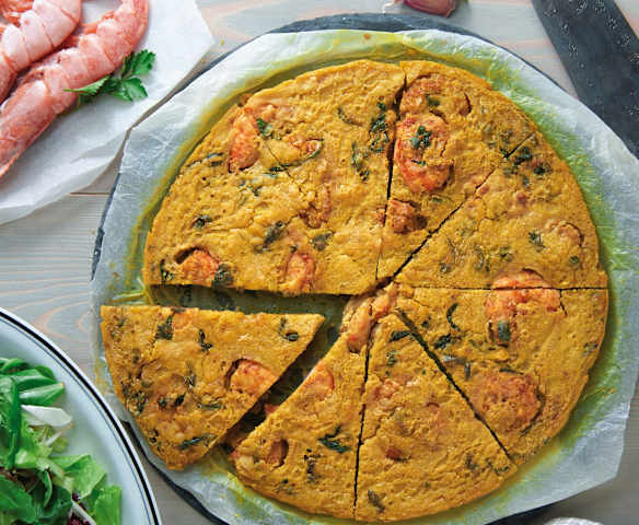 Frittata di gamberoni (senza uova)