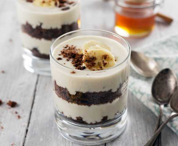 Postre de plátano a capas