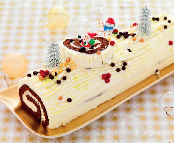 Bûche roulée vanille-chocolat