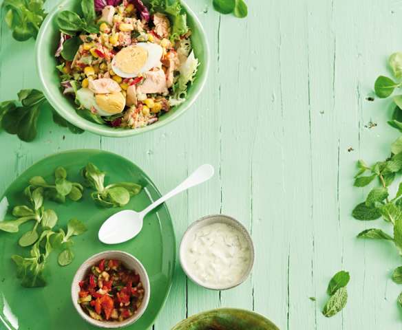 Salada fresca de salmão