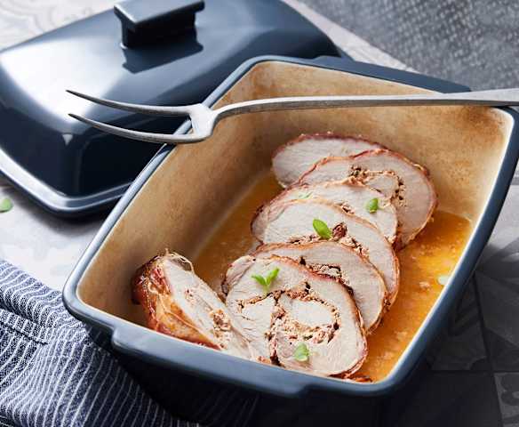 Rôti de porc farci au basilic